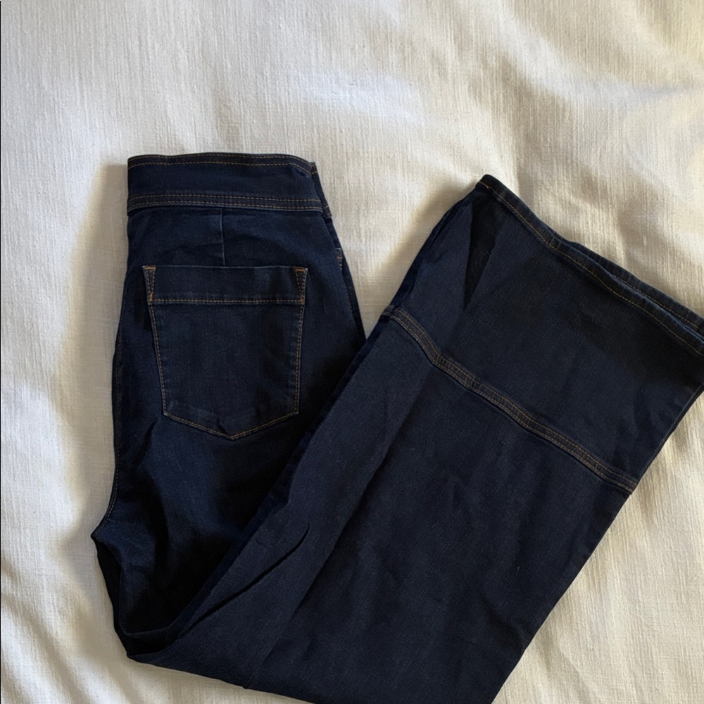 Tory Burch Dark Navy Belted Jeans
